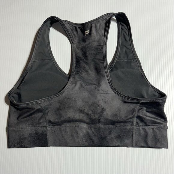 Fabletics On The Go Medium Impact Sports Bra Phone Pocket Size L Onyx Smudge NWT - Picture 4 of 9